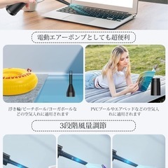 新品未使用✨️電動エアダスター エアダスター ミニ 掃除機 空気入れ 1台3役 3段階風力調整 LEDライト付き 日本語取扱説明書付 002の画像