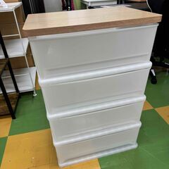 M236　木目調プラスチックチェスト　4段