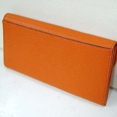 エアリスト 長財布 ルナ 横19×縦9.5×厚さ2.5cm 薄型 かぶせタイプ オレンジ系 airlist 札幌市 清田区 平岡の画像
