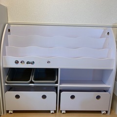 おもちゃ収納付き本棚 ブックシェルフ
