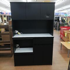 ☆ジモティー割引有☆ 土井インテリヤ工業 3枚扉食器棚 BLK ...