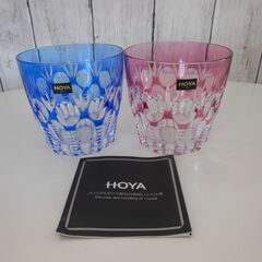 No.455　HOYA　CRYSTAL　切子ペアグラス