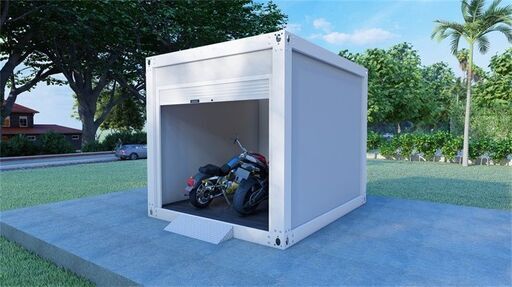 【頑丈なスチール製モーターサイクルガレージ】移動可能＆窓付きの高機能設計！低コストで設置でき、施工時間はたったの1日！耐久性抜群の鋼構造で、バイクを雨や紫外線から守る！コンパクトで実用的、工具収納やメンテナンススペースとしても活用可能！