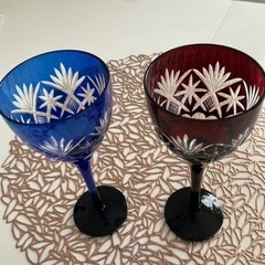 切子風グラス　ペアの画像