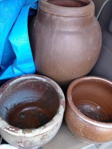 壺（大小3つ）、鉢植え（2つ）セット