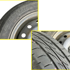 155/65R13 タイヤ&ホイール 4本セット 夏タイヤ◇軽自動車13インチ 溝残7～8分程度の画像