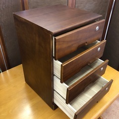レトロ　デスクワゴン　キャスター　鍵付きの画像