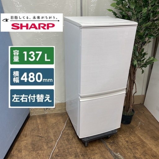 R734 ☀️ SHARP 2ドア冷蔵庫（137L つけかえドア）17年製 SJ-D14C ⭐動作確認済⭐クリーニング済