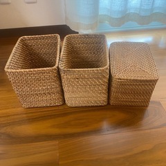 決定しました⭐︎最終値下⭐︎4/20まで！ラタン収納ボックス　3...