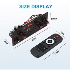 20W Amplifier DC 5V Bluetooth Decoder Board 6.5mm Microphone FM Radio TF USB Car Audio Music Player Speakers Volume Control DIYの画像