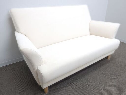 新札幌 blocco ブロッコ LUNA ルナ 二人掛けオーダーソファ ホワイト系 幅152×奥行83×高さ82cm /No.3261