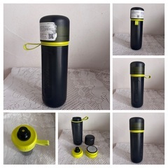美品｢BRITAブリタ 新品替えカートリッジ3本付 携帯用浄水ボトル 600ml ライム」 の画像