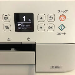 ss7414　キャノン インクジェットプリンター TS5330 ピクサス ホワイト 取扱説明書付き Canon PIXUS 白 A4 複合機 スマホプリント Wi-Fi対応 コピー スキャン テレワーク コンパクト 家庭用 プリンター 中古の画像