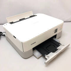 ss7414　キャノン インクジェットプリンター TS5330 ピクサス ホワイト 取扱説明書付き Canon PIXUS 白 A4 複合機 スマホプリント Wi-Fi対応 コピー スキャン テレワーク コンパクト 家庭用 プリンター 中古の画像