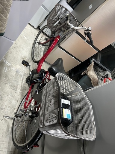 電動自転車 №3145 ヤマハ PASナチュラ　26インチ レッド