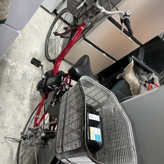 電動自転車 №3145 ヤマハ PASナチュラ　26インチ レッド