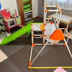 室内用ジャングルジム 滑り台・ブランコ付きの画像
