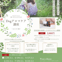 【愛犬の健康寿命をのばす🌿】ドッグアロマケア講座／オンライン開催...