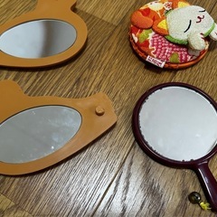 手鏡　鳩サブレ　猫和柄の画像