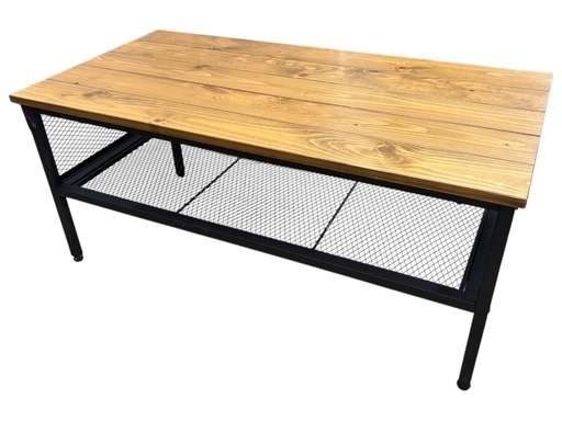 NO.2337 センターテーブル 幅90cm 木製天板 ローテーブル 机 家具 中古