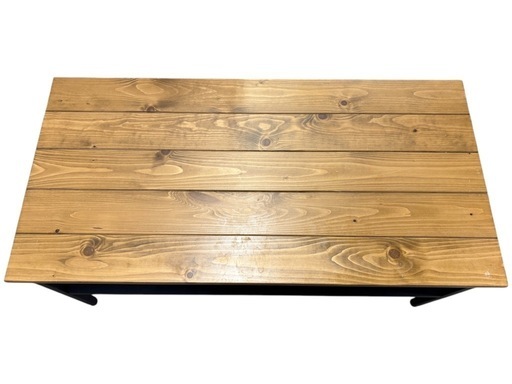 NO.2337 センターテーブル 幅90cm 木製天板 ローテーブル 机 家具 中古