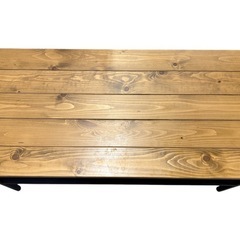 NO.2337 センターテーブル 幅90cm 木製天板 ローテーブル 机 家具 中古の画像