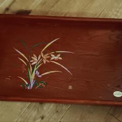 手作り 漆器 お盆 日本 国内産 花