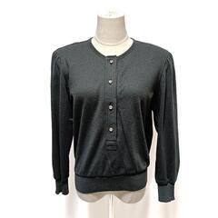 Leilian レリアン 美品 上質なウールトップス シックなダークグレー 9 レディースの画像