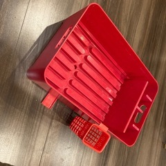 水切りカゴ　　赤の画像