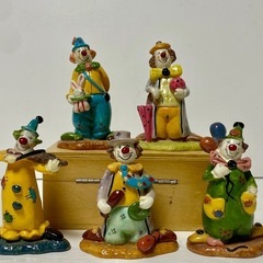 ヴィンテージピエロの製置物2点ですバラ売り賜ります