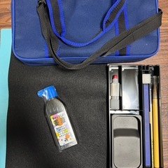 未使用　あかしや 書道バッグ 2ウェイトート　ブルーの画像