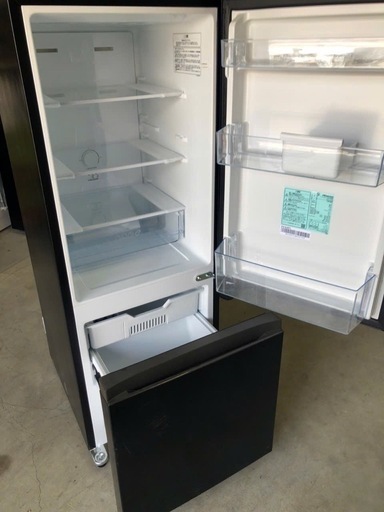 NO B38 ?福岡市内配送設置無料✨?ハイセンス 冷蔵庫 幅48.1cm 162L ブラック HR-D15FB 2ドア 右開き 自動