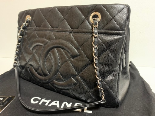 【商談中】CHANEL シャネル マトラッセ ショルダー・トートバッグ ココマーク チェーンショルダー　ブラック キャビアスキンレザー A67294  正規品 超美品