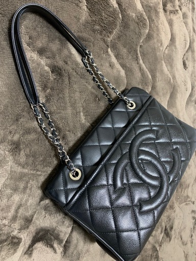 【売約】CHANEL シャネル マトラッセ ショルダー・トートバッグ ココマーク チェーンショルダー　ブラック キャビアスキンレザー 