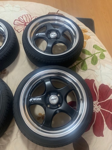 値引き不可　深リムタイヤバリ山24年製付き【希少！】WORK マイスター S1R ホイール　 16インチ 6.5j＋484穴 PCD100 165/45r16 　軽自動車