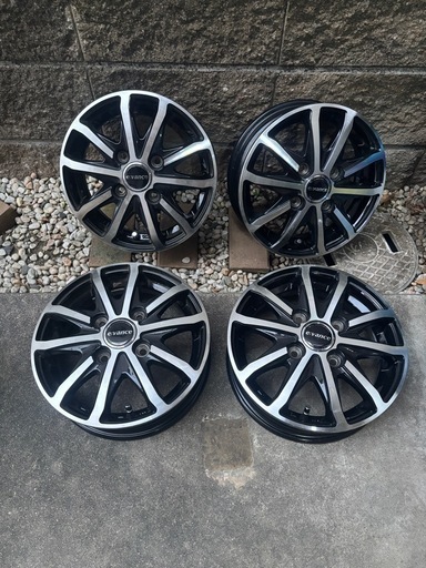 美品１２インチアルミホイール４枚セット　12-3.50  　インセット４4