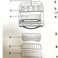 クイジナート ノンフライ オーブントースター 4枚焼き ノンフライ調理 リバーシブルラック 4ダイヤル レシピブック付き シルバー TOA-29SJの画像