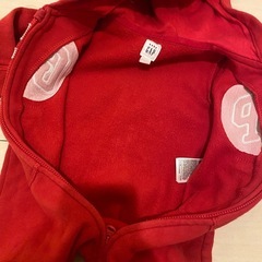 baby GAP✨熊耳フード✨赤色ロンパース✨の画像