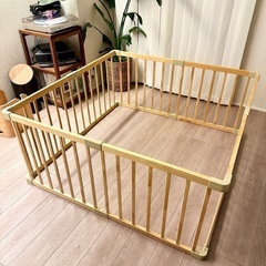 木製ベビーサークル　ベビーゲート　ペットサークル　柵
