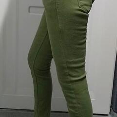 レディース スキニーパンツ カーキ 美脚の画像