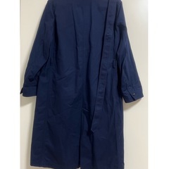 ユニクロ イネス コットンロングコート ネイビー L UNIQLOの画像