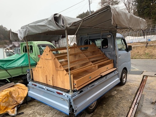 ハイゼットトラック用？幌！ホロ！マルシェやフリーマーケット用棚セット！