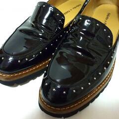 【Odette e Odile】スタッズライン ローファー ブラック 22.5の画像