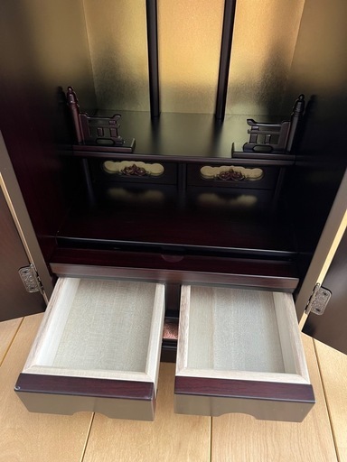 ミニ仏壇 久遠(仏具5点付) コンパクト モダン 唐木 10号