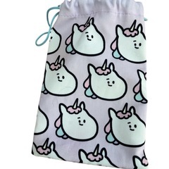 しばたま 巾着ポーチ ユニコーン ★ 美品 ガチャガチャの画像