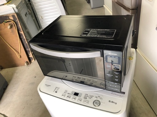 アイリスオーヤマ 電子レンジ 18L フラットテーブル ミラーガラス ブラック IMB-FM18-6
