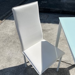 【引取限定】ガラステーブル　110×75 ダイニングテーブル ホワイト 引取限定】ガラステーブル 110×75 ダイニングテーブル ホワイト