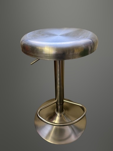 ステンレス製 昇降式バースツール カウンターチェア シルバー2セット