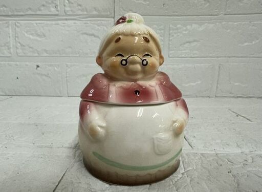 加藤工芸 シュガーポット 夫婦 陶器 置物 砂糖入れ 小物入れ