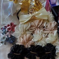 ハンドメイド【ハギレ、ヘアーアクセサリーパーツ】まとめ売りの画像